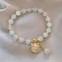  Natural Stone Bracelet Elegant Lily of The Valley Flower - Thumbnail 11