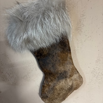 Cowhide chrisrmas stocking