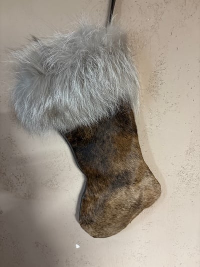 Cowhide Chrisrmas stocking