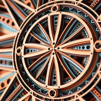 STEREOWOOD Compass, Symmetrical Mandala Wall Art, 3D Laser Cut Geometric Wood Decor Set, Handcrafted Wall Sculpture Panels - Thumbnail 9