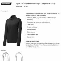 Ladies 1/4 Zip Black Pullover - Thumbnail 1