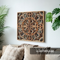STEREOWOOD Stellar Compass Series - Large 3D Mandala Wood Wall Art, Multi-Layer Geometric Design, Laser Cut Home Decor, Unique Housewarming Gift - Thumbnail 1