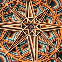 STEREOWOOD Stellar Compass Series - Large 3D Mandala Wood Wall Art, Multi-Layer Geometric Design, Laser Cut Home Decor, Unique Housewarming Gift - Thumbnail 5