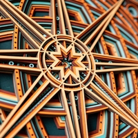 STEREOWOOD Stellar Compass Series - Large 3D Mandala Wood Wall Art, Multi-Layer Geometric Design, Laser Cut Home Decor, Unique Housewarming Gift - Thumbnail 6