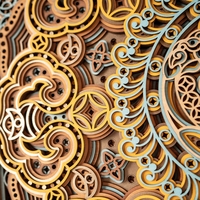 Eightfold Fortune Mandala: Layered Wood Art of Abundance - Thumbnail 5