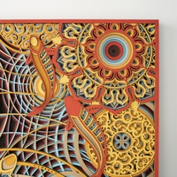 STEREOWOOD Koi Multi-Layer Wood Wall Art, Stereoscopic 3D Wall Art, Mandala Laser Cut, Rustic Home Wood Wall Art, Laser Cut Arts and Crafts - Thumbnail 7