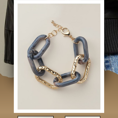 Modern marbled link bracelet