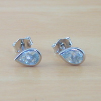 BOXED GIFT SET/Sterling Silver Blue Topaz & Cz Pendant & Chain/Blue Topaz Necklace/Topaz Jewellery/Topaz Earrings/UK - Thumbnail 5