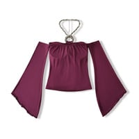 Sexy halter neck bra pad with heavy rhinestones short tube top - Thumbnail 5