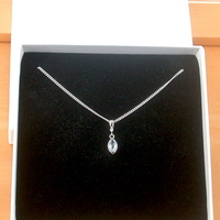 BOXED GIFT/Sterling Silver Blue Topaz Marquise Pendant & Chain/Blue Topaz Necklace/Topaz Necklace/Topaz Jewellery/Topaz Jewelry/UK - Thumbnail 7