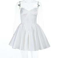 Sexy A-line one-shoulder dress with a waisted short skirt - Thumbnail 6