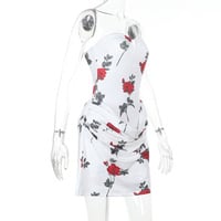 Sexy sleeveless backless rose mini skirt - Thumbnail 4