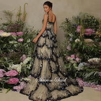 Luxury Dubai Ball Gown Evening Dress Sparkly Sequin Tiered Ruffles  - Thumbnail 3