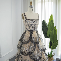 Luxury Dubai Ball Gown Evening Dress Sparkly Sequin Tiered Ruffles  - Thumbnail 6