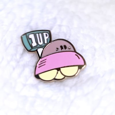Pink puff ufo pin