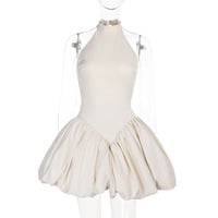Sexy halterneck short skirt with open back - Thumbnail 2