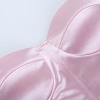 Solid color waist slim tube top dress - Thumbnail 2