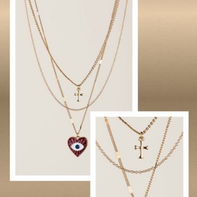 Heartful embrace layered necklace