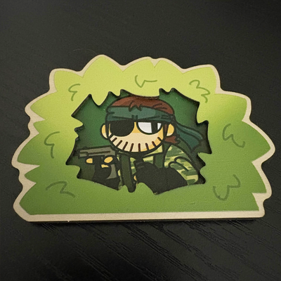 Sneaky snake layered wood magnet