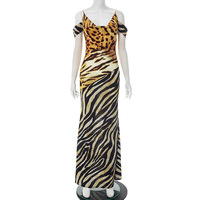 Leopard and zebra print halterneck holiday dress - Thumbnail 6