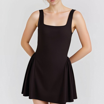 Sexy drawstring waist halter dress with suspenders and small dress with tutu skirt