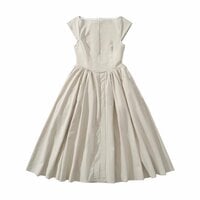 Women's retro round neck sleeveless vest dress with backless mid-length dress - Thumbnail 1