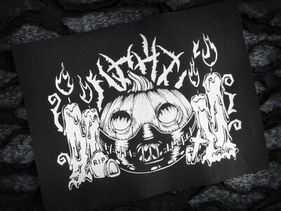 Jack-o-Lantern with Hannibal Mask and Candles Horror Patches