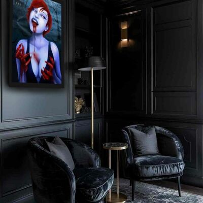 Caline the vampire - 18x24" framed canvas 1/1 - Thumbnail 1
