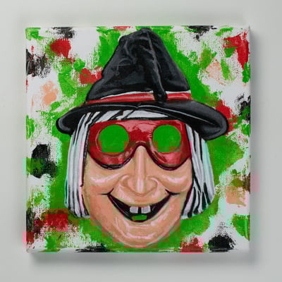 Witchburgler - painting of vintage hallween mask