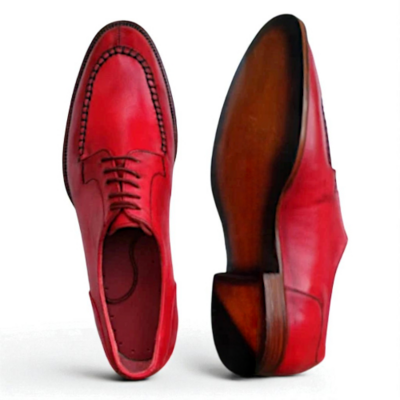 Crafted Leather Classic Red Leather Split Toe Oxford Dress Shoes