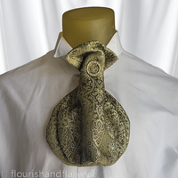 Golden Paisley Cravat With Pin - Thumbnail 2