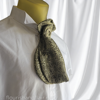 Golden Paisley Cravat With Pin - Thumbnail 8