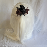 Black and Red Organza hair tie - Thumbnail 4