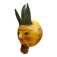 Coconut mask. Collectibles. Home decoration. Wall decoration. Interior decoration. Mexican mask. Mexican craft. Mexican Folk Art. - Thumbnail 4