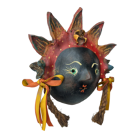 Coconut mask. Collectibles. Home decoration. Wall decoration. Interior decoration. Mexican mask. Mexican craft. Mexican Folk Art. - Thumbnail 1