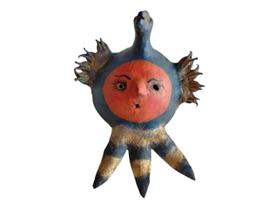 Coconut mask. Collectibles. Home decoration. Wall decoration. Interior decoration. Mexican mask. Mexican craft. Mexican Folk Art.