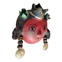Coconut mask. Collectibles. Home decoration. Wall decoration. Interior decoration. Mexican mask. Mexican craft. Mexican Folk Art. - Thumbnail 1