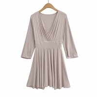 Temperament cross V-neck splicing loose cuff dress - Thumbnail 1