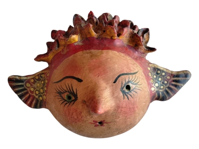 Coconut mask. Collectibles. Home decoration. Wall decoration. Interior decoration. Mexican mask. Mexican craft. Mexican Folk Art.