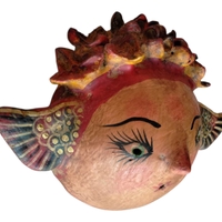 Coconut mask. Collectibles. Home decoration. Wall decoration. Interior decoration. Mexican mask. Mexican craft. Mexican Folk Art. - Thumbnail 1