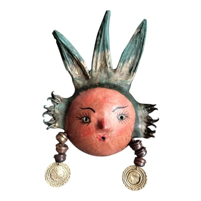 Coconut mask. collectibles. home decoration. wall decoration. interior decoration. mexican mask. mexican craft. mexican folk art.