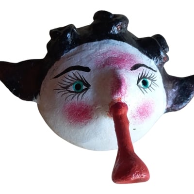 Vibrant coconut mask. collectibles. home decoration. wall decoration. interior decoration. mexican mask. mexican craft. mexican folk art.
