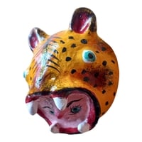 Vibrant Coconut mask. Collectibles. Home decoration. Wall decoration. Interior decoration. Mexican mask. Mexican craft. Mexican Folk Art. - Thumbnail 3