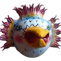 Vibrant Coconut mask. Collectibles. Home decoration. Wall decoration. Interior decoration. Mexican mask. Mexican craft. Mexican Folk Art. - Thumbnail 3