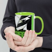Large Color "BEETLEJUICE BEETLEJUICE" Green & Black Striped Coffee Mug (15oz) | Free Ship - Thumbnail 1