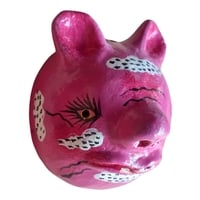 Vibrant Coconut mask. Collectibles. Home decoration. Wall decoration. Interior decoration. Mexican mask. Mexican craft. Mexican Folk Art. - Thumbnail 2
