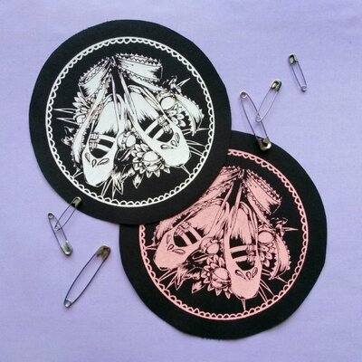 New! ballerina shoes & spiked balls kawaii goth patches