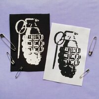 Grenade Punk Sew-on Patches (White version) - Thumbnail 4