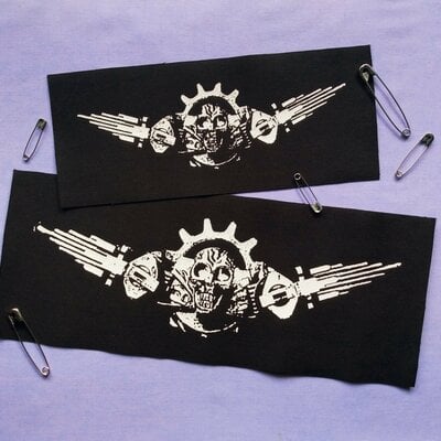 Industrial skull cyberpunk patches