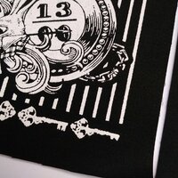 Alice in Wonderland Rabbit & Pocket watch Goth Steampunk Patch - Thumbnail 2